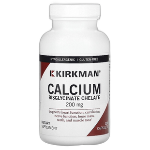 香港直邮Kirkman Labs,钙双甘氨酸螯合物，200 毫克，120 粒胶囊