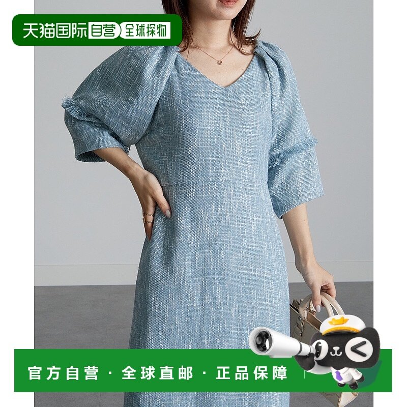日本直邮RANAN 泡芙袖粗花呢连衣裙 R05096EW11604