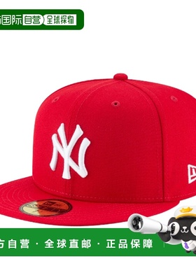 自营 New Era 59Fifty MLB 纽约洋基队红/白基本款贴合白帽 11591