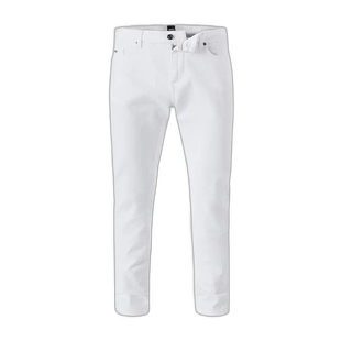 自营 Hugo Boss 男士 Cashmere Touch Delaware 牛仔裤，白色 -