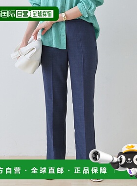 1h可退 日本直邮INDIVI 女装 直筒裤 腰后松紧 通勤百搭 50562402