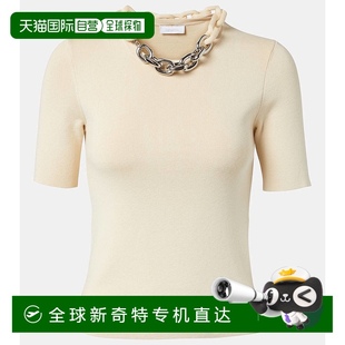 舒适时尚 1h可退 链条细节真丝棉混纺上衣 香港直邮Rabanne 女士