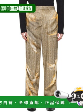 1h可退 香港直邮潮奢 Y PROJECT 男士 驼色印花长裤 201PA002BEIG
