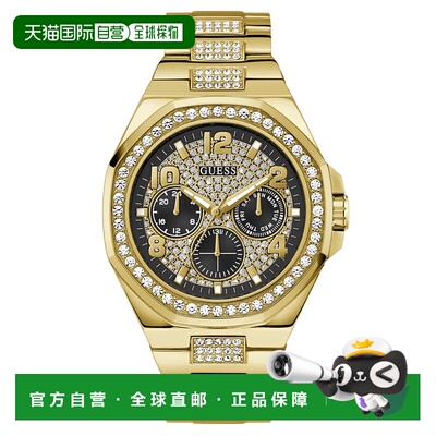 自营Guess Men's Empire Black Dial Watch - black 美国奥莱直发