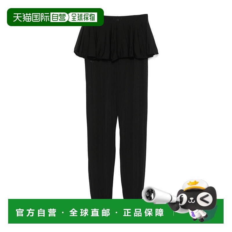 香港直邮Alaia 褶饰休闲裤 AA9P1174K053A阔腿裤喇叭裤