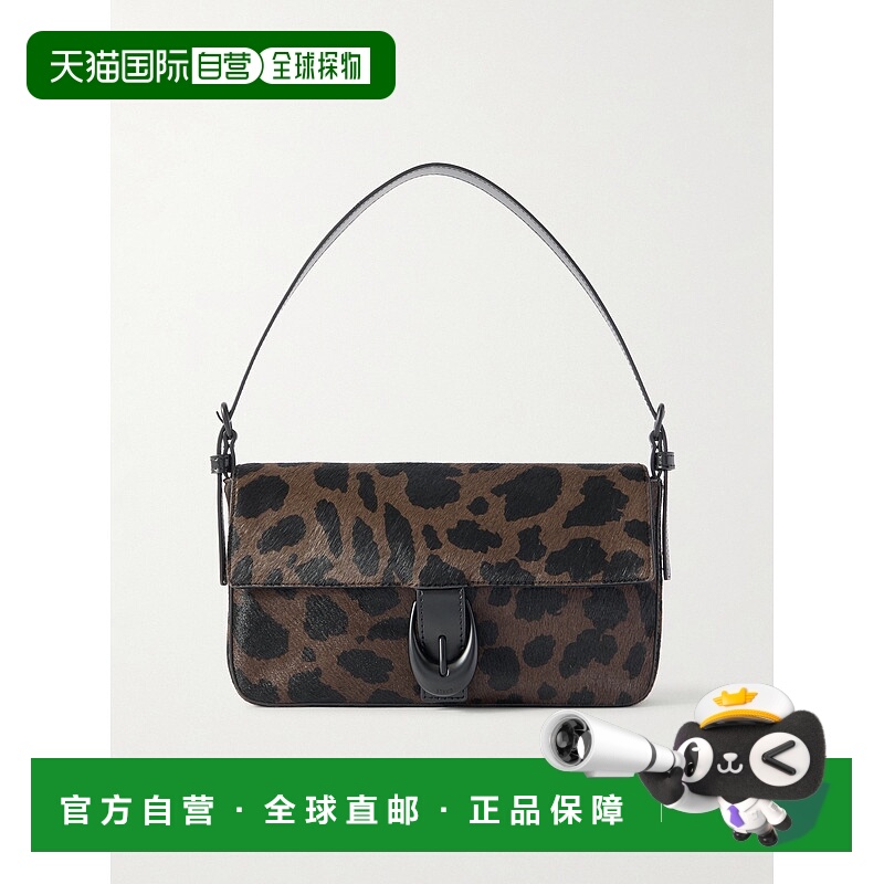 香港直邮Staud 女士 Harlow 搭扣豹纹小牛毛肩包 H26R6003BHLEOP