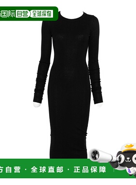 香港直邮Rick Owens Abito 罗纹长袖连衣裙 RP02E4546RJR