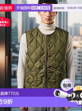 日本直邮TAION 内羽绒背心外套男女纽扣防水羽绒背心橄榄 004B2ML