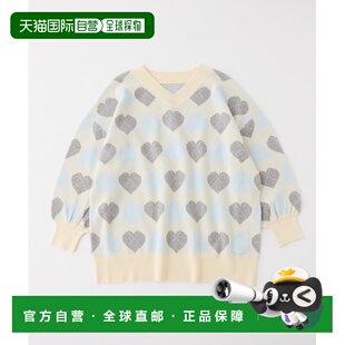 1h可退 日本直邮NICE CLAUP 女装 心形阿甘纹针织迷你连衣裙 0161