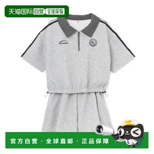 日本直邮Pupil House女士运动风半拉链T恤+短裤套装 2662303