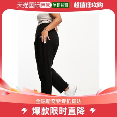 香港直邮潮奢 ASOS 女士Curve 设计缝线束腰裤子(黑色)