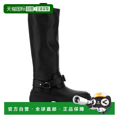 香港直邮Burberry 巴宝莉 女士 Stomp 黑色皮质靴子 8096904长靴