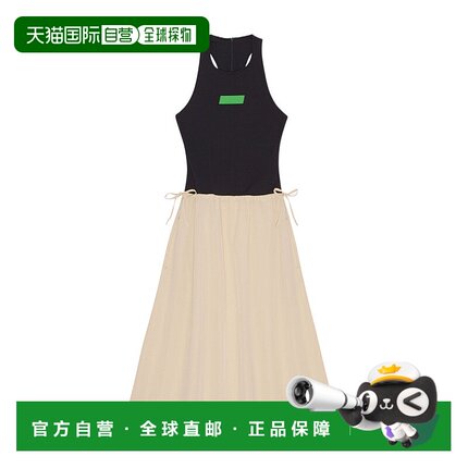 香港直邮Ganni 抽绳中长连衣裙 F7619
