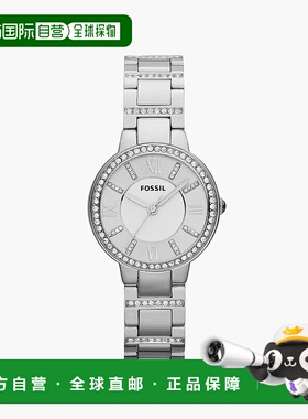 自营Fossil Virginia Women's Three-Hand Day-Date, Stainless S