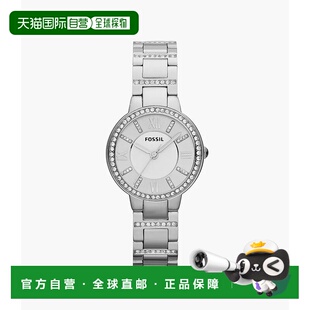 自营Fossil Virginia Women's Three-Hand Day-Date, Stainless S
