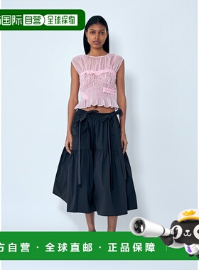 1h可退 香港直邮Cecilie Bahnsen 女士 透视皱褶衫 425RTW11010CB