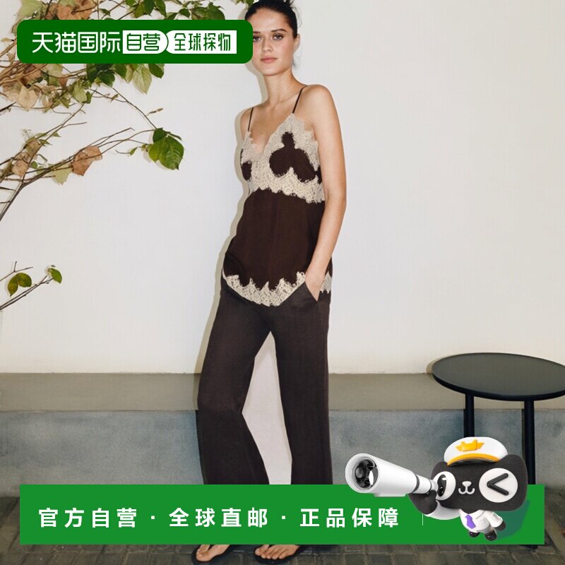 日本直邮Zara蕾丝饰边ZW背心式上衣