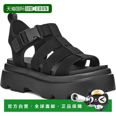 自营UGG Cora52698S Sandals WomenBlack Nubuck Leather Adjusta