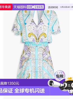 1h可退 香港直邮Maje 女士 印花缎面迷你连衣裙 MFPRO03678IMPRIM