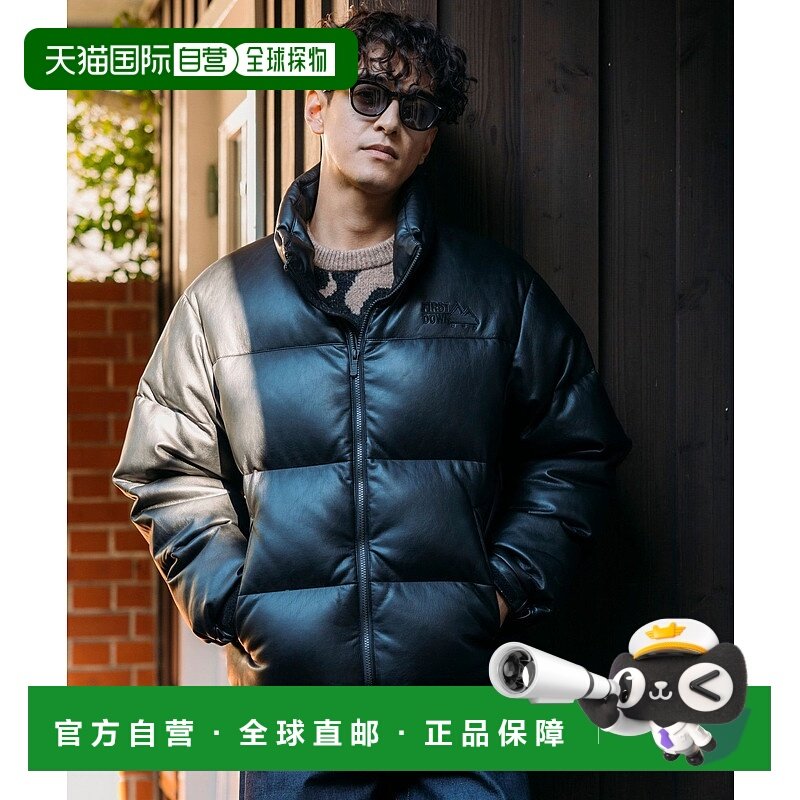 1h可退 日本直邮FIRST DOWN 男装 羽绒风格外套 PU仿皮短款立体剪