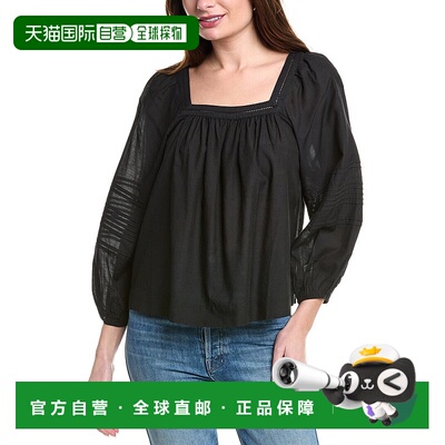 自营 Madewell Flowy Top - black 美国奥莱直发长袖泡泡袖上衣