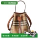 beig Check 自营Burberry Leather Mini Bag Canvas Bucket