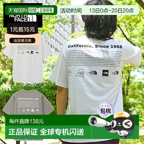 日本直邮The North Face 北面 S/S Washed Histrical Logo Tee 短
