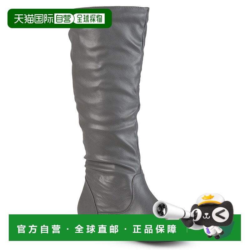 自营 Journee Collection 宽小腿女款 Jayne 靴 - 灰色 美国奥莱