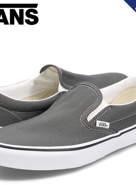 日本直邮VANS男女通用经典一脚蹬帆布鞋CLASSICSLIP-ON灰色