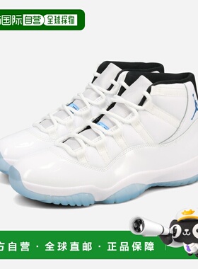日本直邮耐克 AIR JORDAN 11 RETRO 男士高帮运动鞋 白色/传奇蓝/