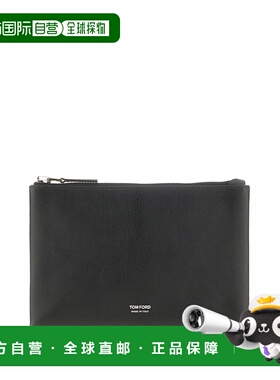 香港直邮潮奢 Tom Ford 汤姆 福特 男士 黑色皮革手包 H0742LGO06