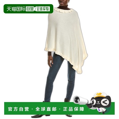 自营 sofiacashmere 荷叶边羊毛 & 羊绒混纺斗篷 - 白色 美国奥莱