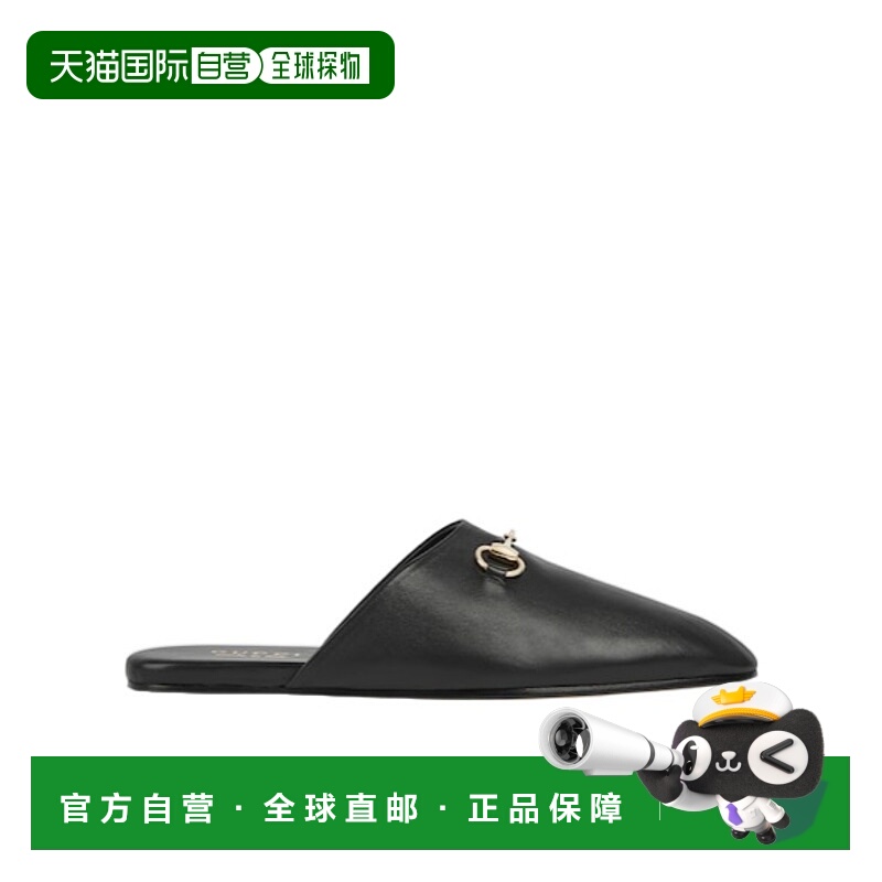 1h可退 香港直邮GUCCI 男士拖鞋 850140AAEA41000 AW2025 黑色 马
