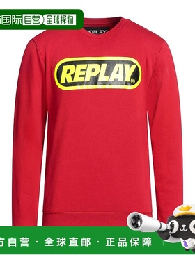 1h可退 香港直邮潮奢 Replay 男士 运动衫 red红色 舒适时尚卫衣