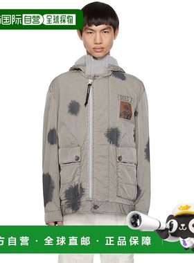 1h可退 香港直邮潮奢 C.P. Company 男士 灰色 Goggle 夹克 14CMO