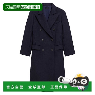 1h可退 【美国直邮】theory 女士 大衣羊绒羊毛廓形长款翻领西装