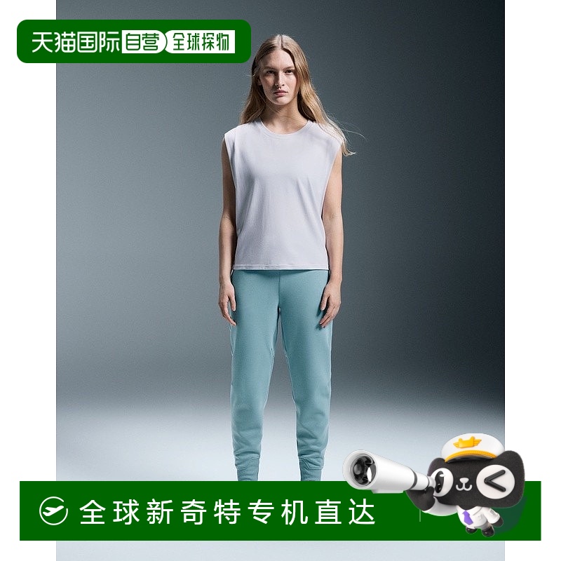 欧洲直邮On昂跑女士海岸蓝再生聚酯拉链口袋慢跑长裤