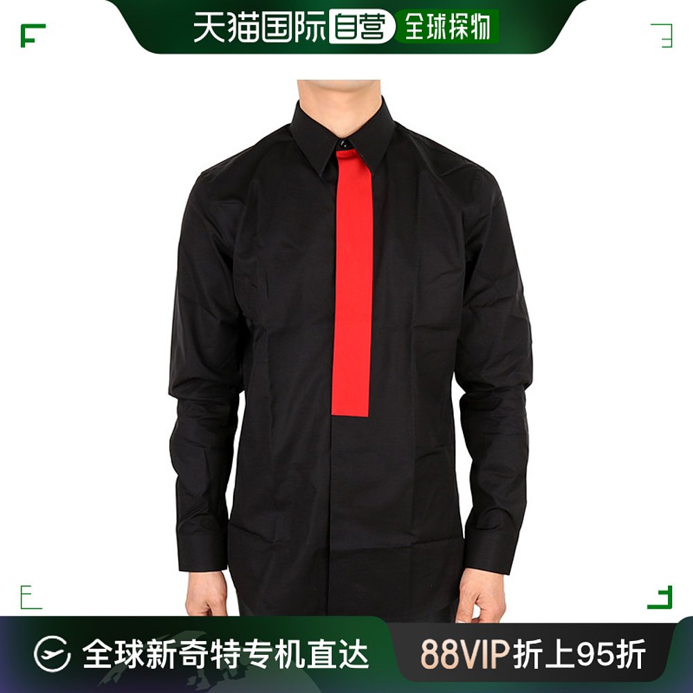 香港直邮GIVENCHY男士黑色红线点衬衫 17S6208300-001