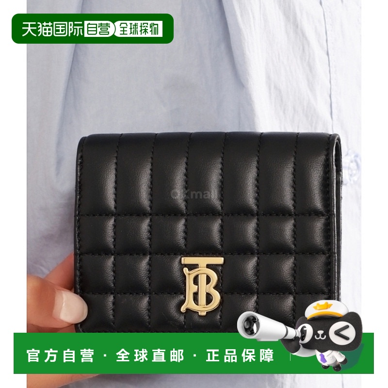 【99新未使用】韩国直邮BURBERRY 绗缝皮革小号 Rolla 半钱包 (80