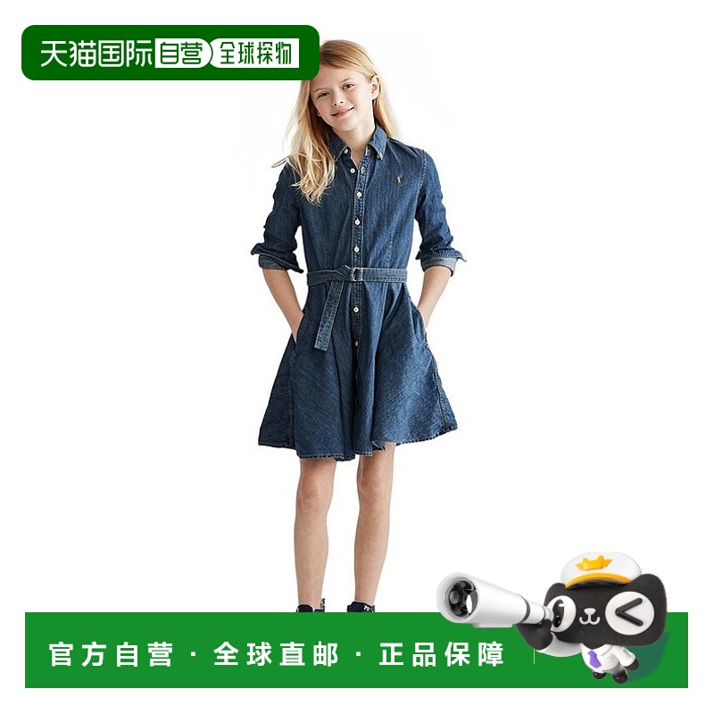 【美国直邮】RALPH LAUREN拉夫劳伦女士连衣裙经典长袖牛仔衬衫裙