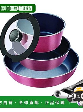 【日本直邮】珍珠金属stack plus平底锅汤锅3件附可拆卸锅柄锅盖