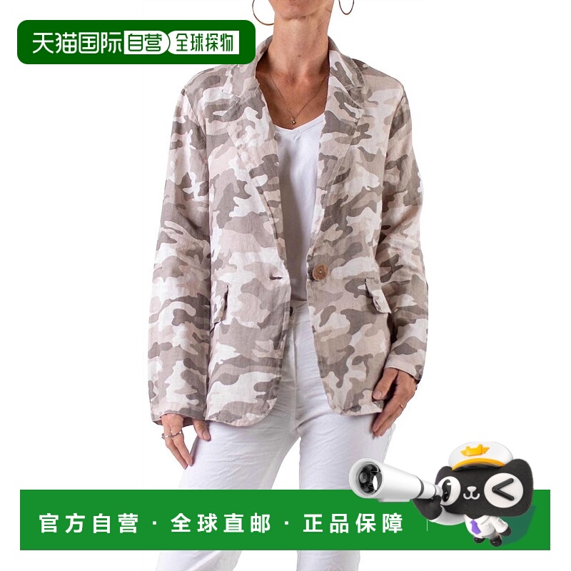 自营gigi modaSabrina Camo Linen Blazer In Beige - beige 美国