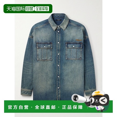 1h可退 香港直邮Balmain 巴尔曼 男士 牛仔襯衫 FH0HC155DG04