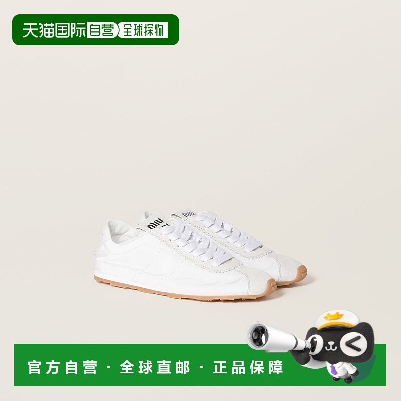 欧洲直邮MIU MIU（2025 年新品）Plume 科技面料绒面革运动鞋缪缪
