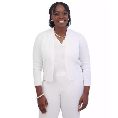 1h可退 【美国直邮】Kasper|女士无领前开襟羊毛衫