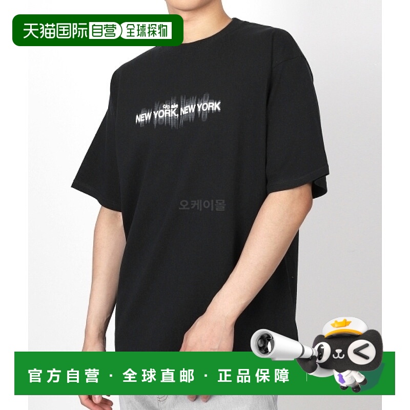 韩国直邮AIE 小高领短袖T恤 - 棉质平纹针织 / 纽约（OT748 - 黑