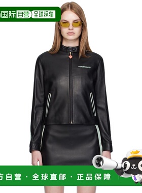 1h可退 香港直邮潮奢 Casablanca 女士 黑色 Racer 皮革夹克 WPF2