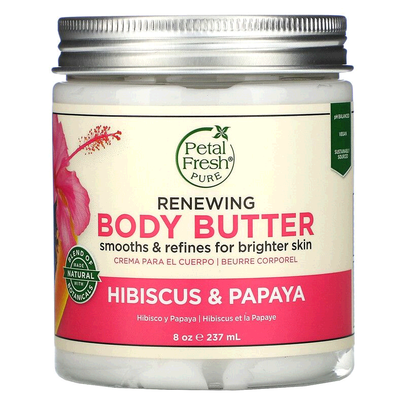 美国直邮Petal Fresh佩特斯修护身体乳木槿木瓜保湿237ml皮肤修复