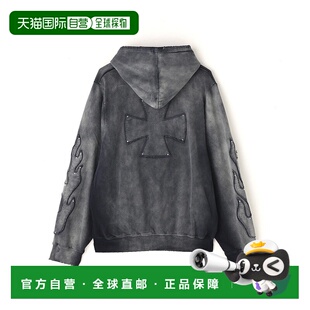 1h可退 日本直邮DANKE SCHON男女同款连帽卫衣 背面铁十字刺绣喷