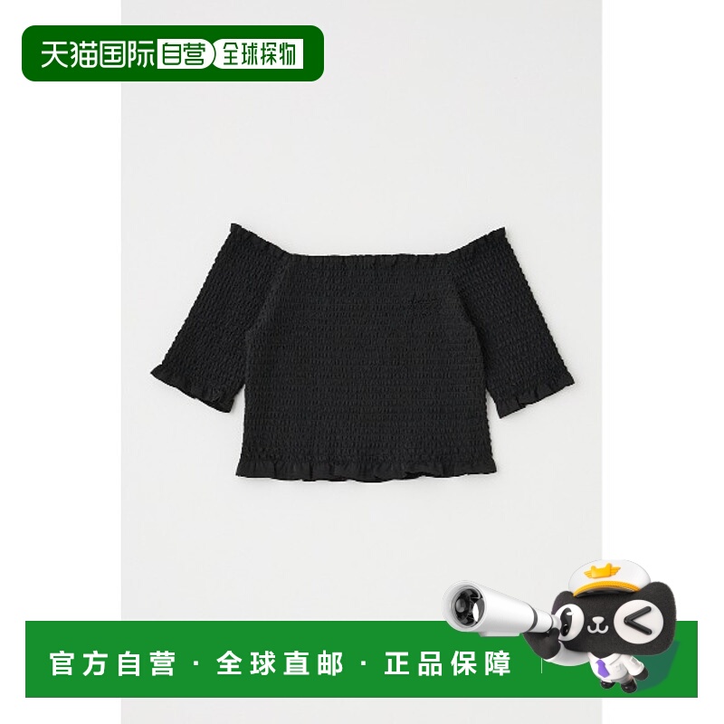 1h可退 日本直邮MOUSSY 女士露肩波浪纹上衣 010HAS802191女装